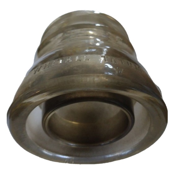 Vintage "WHITALL 45"  CD-155 glass insulator, clear, Pre-Drilled 3/8 hole in top - Picture 5 of 7